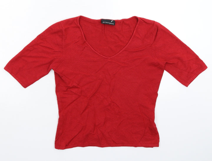 Principles Womens Red Knit Pullover Jumper Size 12