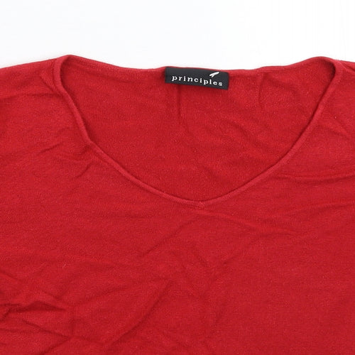 Principles Womens Red  Knit Pullover Jumper Size 12