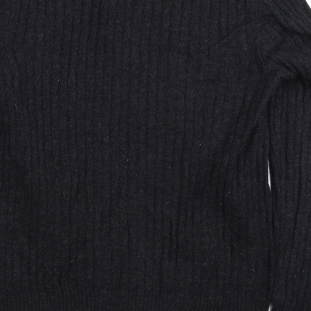 H&M Mens Grey  Knit Pullover Jumper Size L