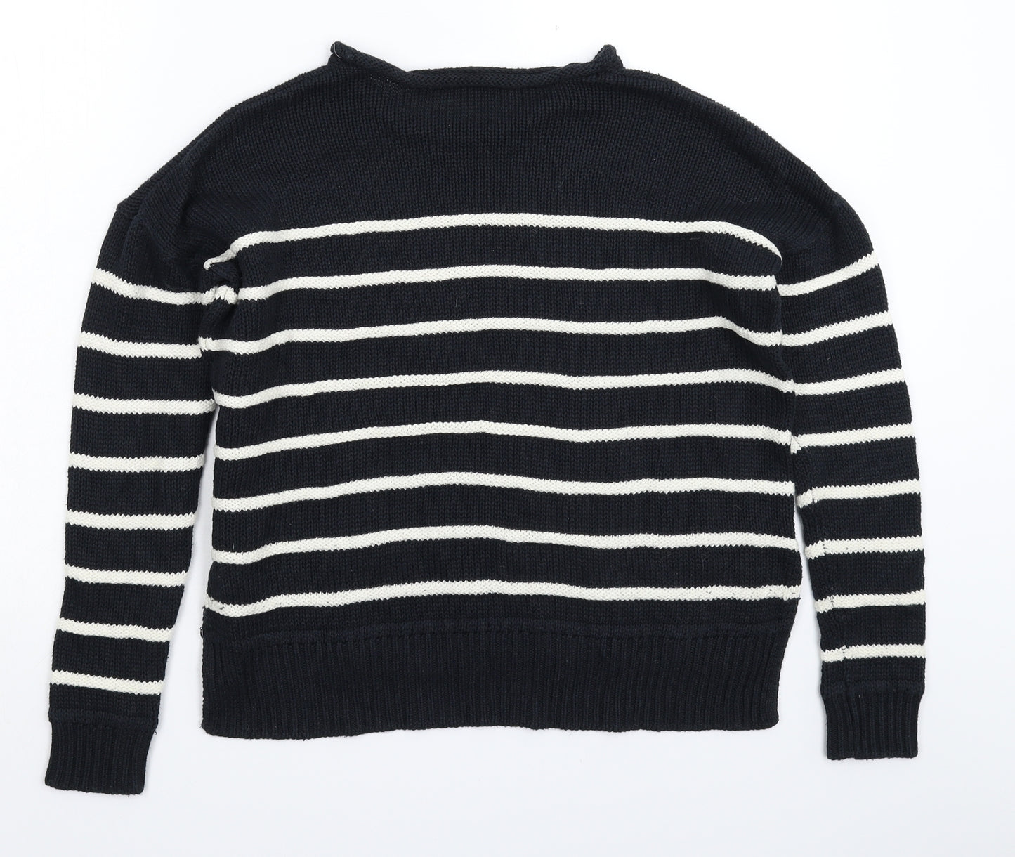 H&M Womens Blue Striped Knit Pullover Jumper Size XS  - Oversized