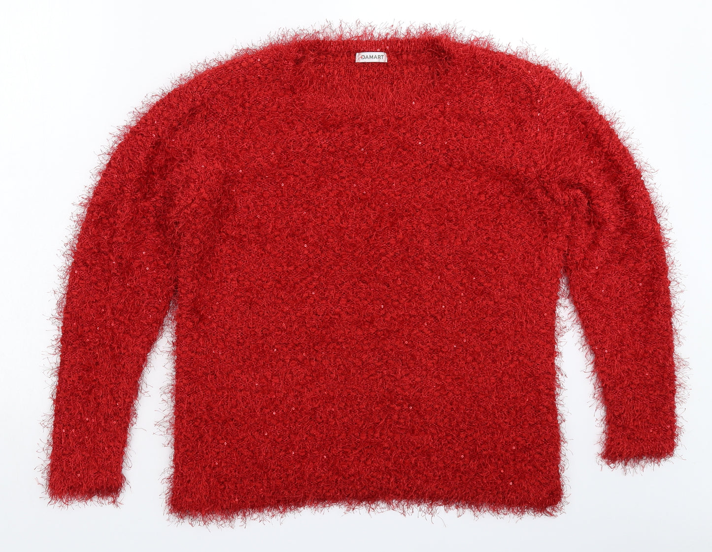Damart Womens Red  Knit Pullover Jumper Size 20