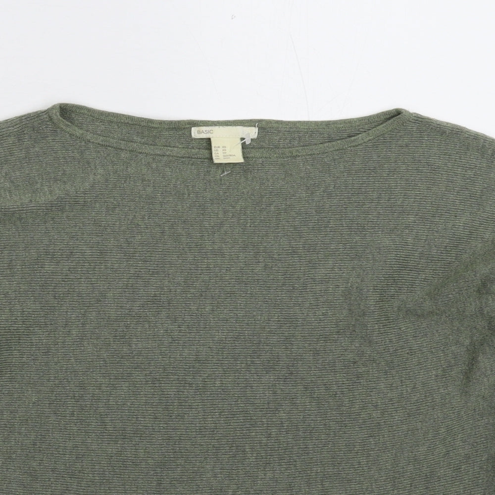 H&M Womens Green  Knit Pullover Jumper Size XS
