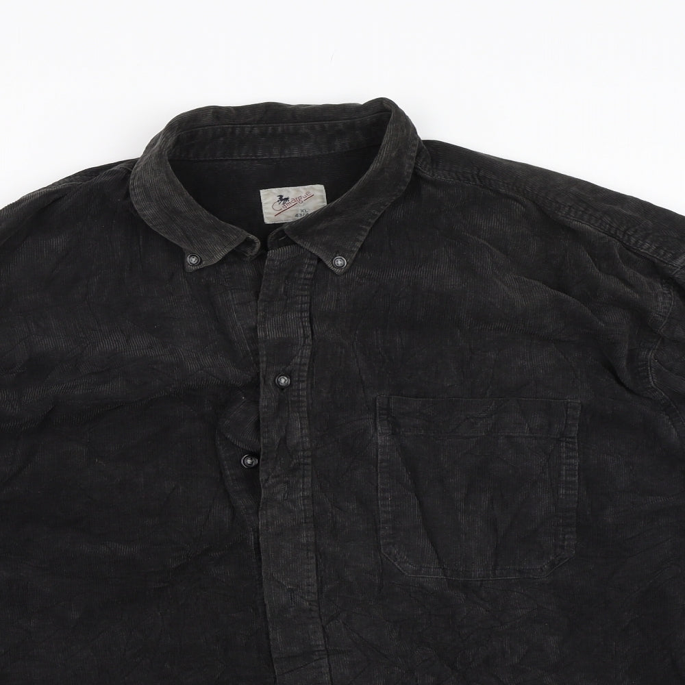 Camargue Mens Black  Corduroy  Button-Up Size XL