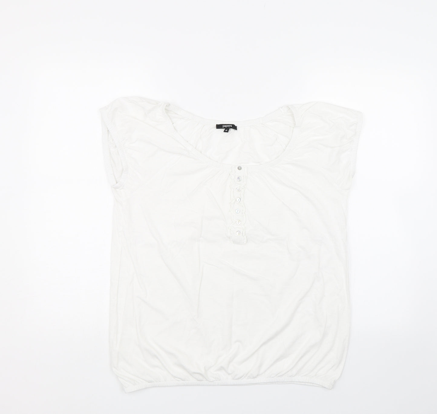 Papaya Womens White   Basic T-Shirt Size 16