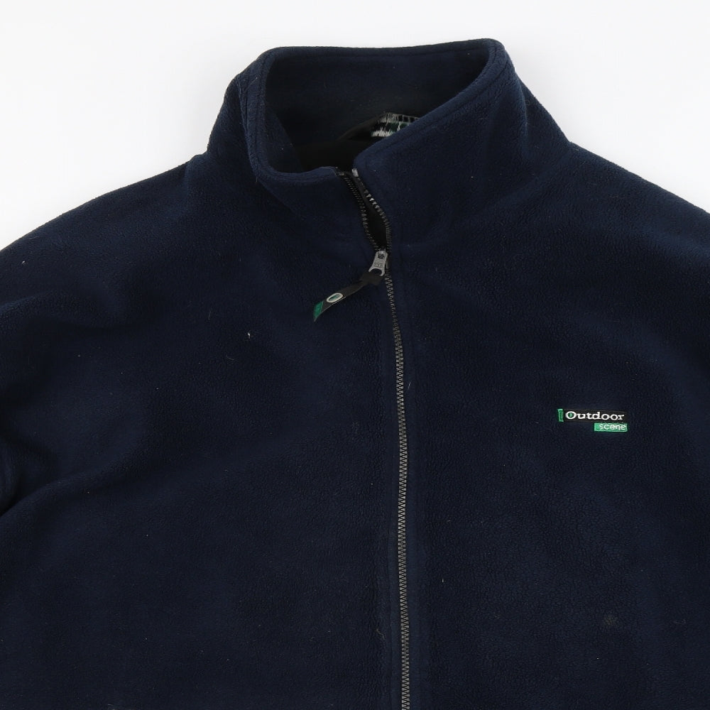 Outdoor Scene Mens Blue  Fleece Pullover Jumper Size 2XL
