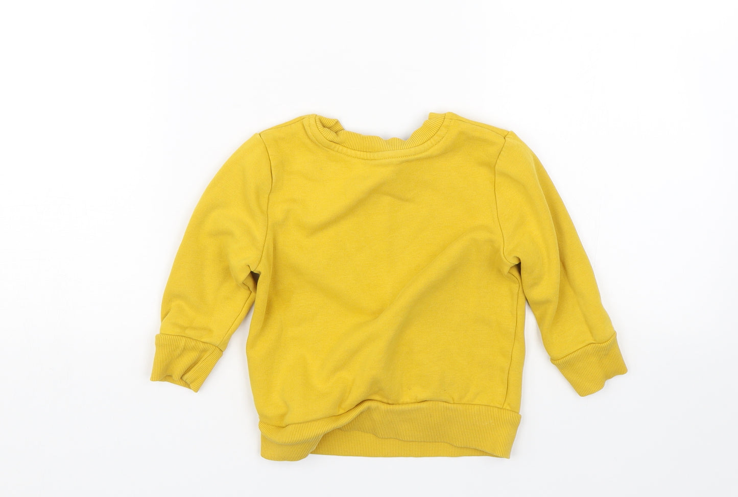 George Baby Yellow   Pullover Jumper Size 12-18 Months  - Diggers