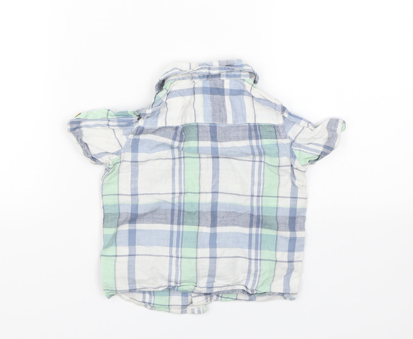 TU Boys Blue Check  Basic Button-Up Size 12-18 Months