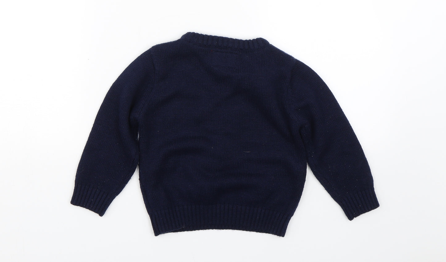 F&F Boys Blue  Knit Pullover Sweatshirt Size 2-3 Years  - christmas
