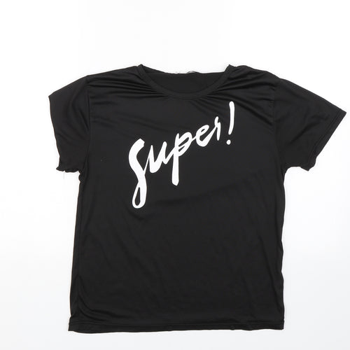 Zslibo Womens Black   Basic T-Shirt Size S  - Super