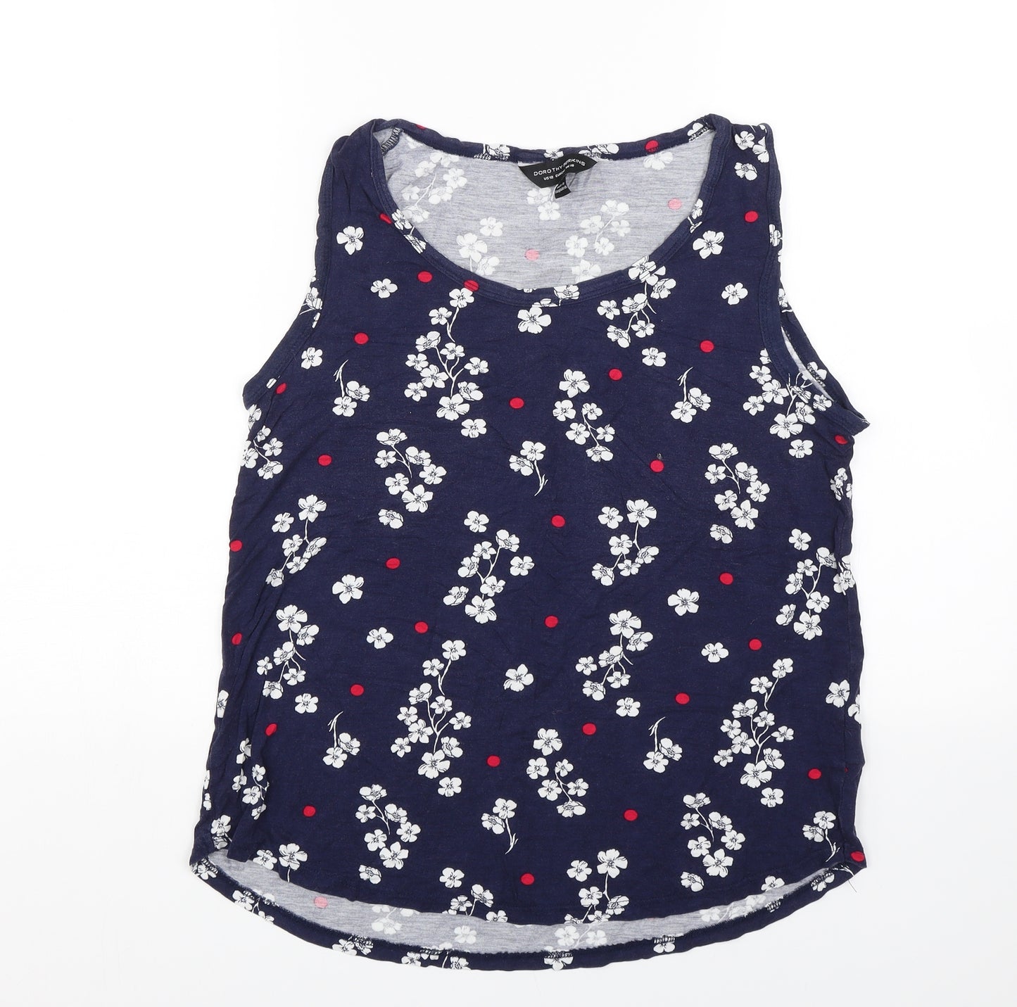 Dorothy Perkins Womens Blue Floral  Basic Tank Size 16  - Summer
