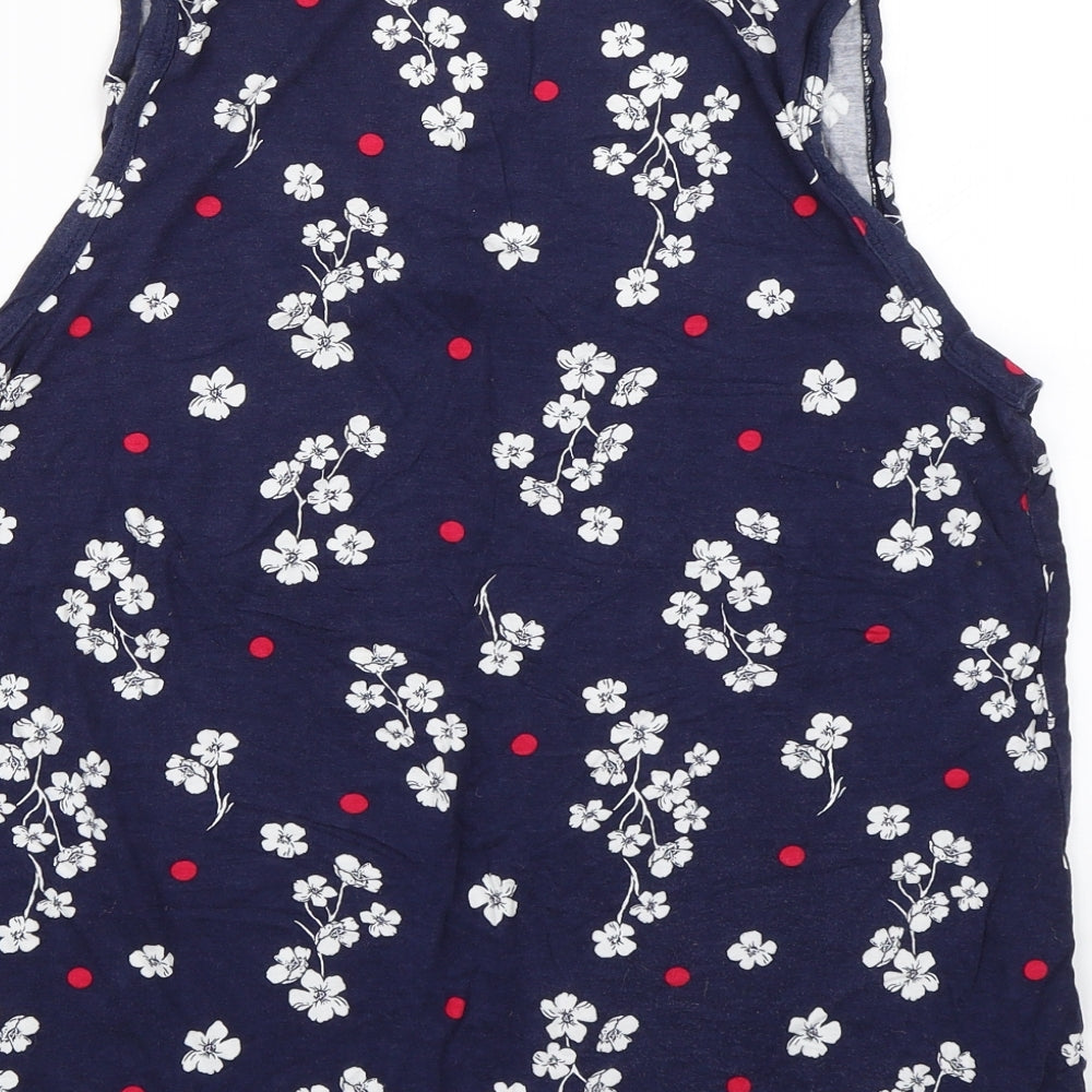 Dorothy Perkins Womens Blue Floral  Basic Tank Size 16  - Summer