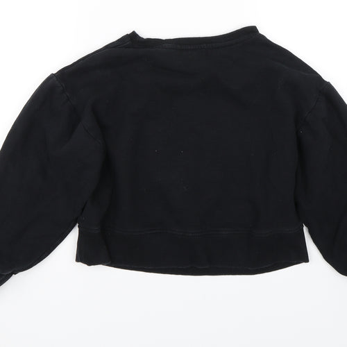 NEXT Girls Black   Pullover Sweatshirt Size 11 Years  - Cropped Jumper