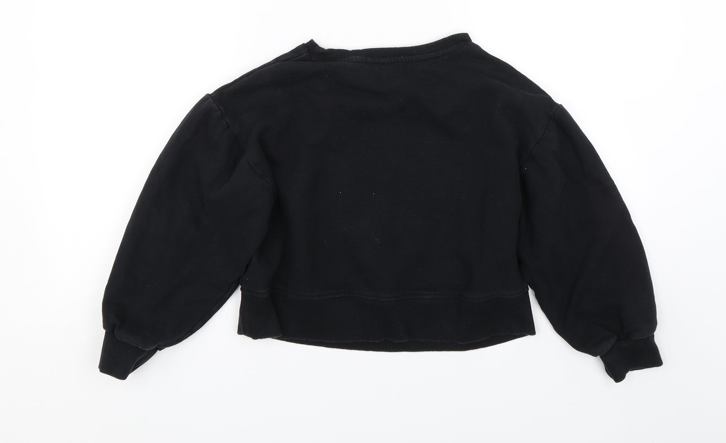 NEXT Girls Black   Pullover Sweatshirt Size 11 Years  - Cropped Jumper