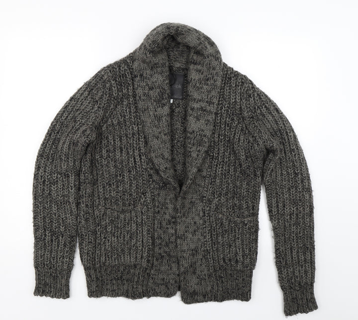 New Look Womens Grey  Knit Cardigan Jumper Size 8