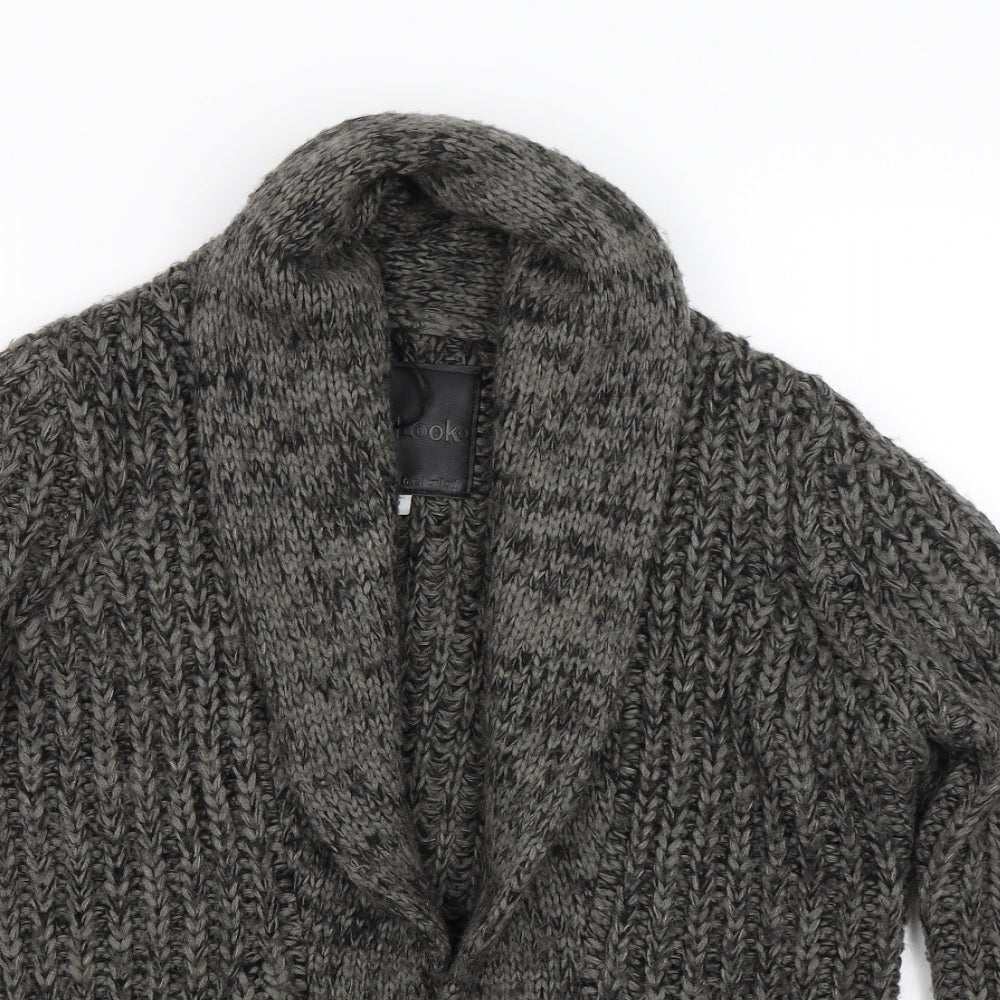 New Look Womens Grey  Knit Cardigan Jumper Size 8