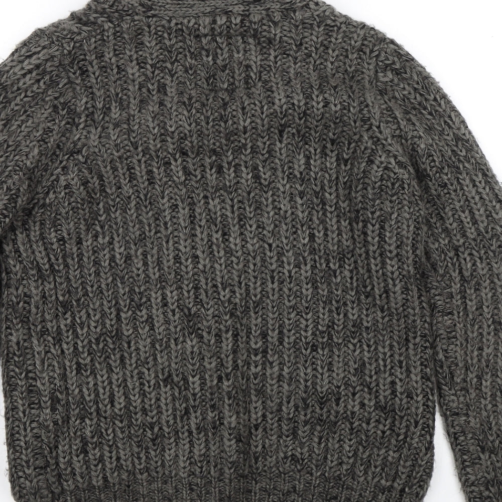 New Look Womens Grey  Knit Cardigan Jumper Size 8