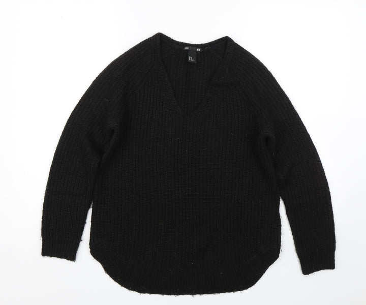H&M Womens Black  Knit Pullover Jumper Size S