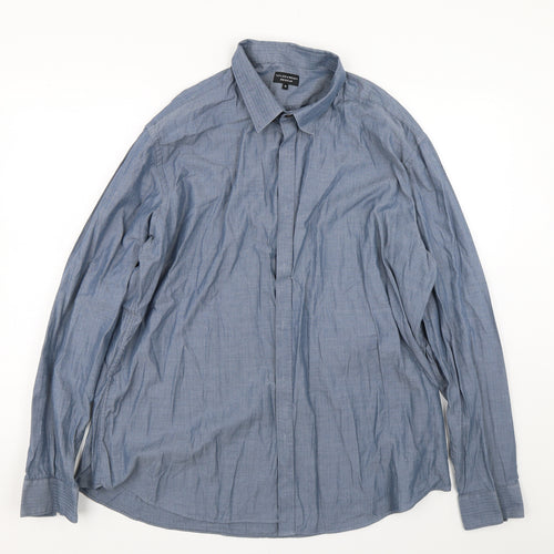 Taylor & Wright Mens Black Herringbone   Dress Shirt Size L
