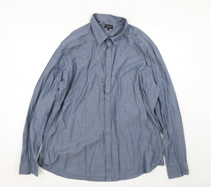 Taylor & Wright Mens Black Herringbone Dress Shirt Size L