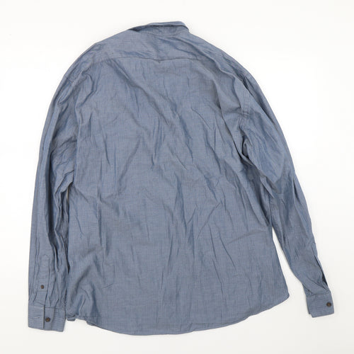 Taylor & Wright Mens Black Herringbone   Dress Shirt Size L