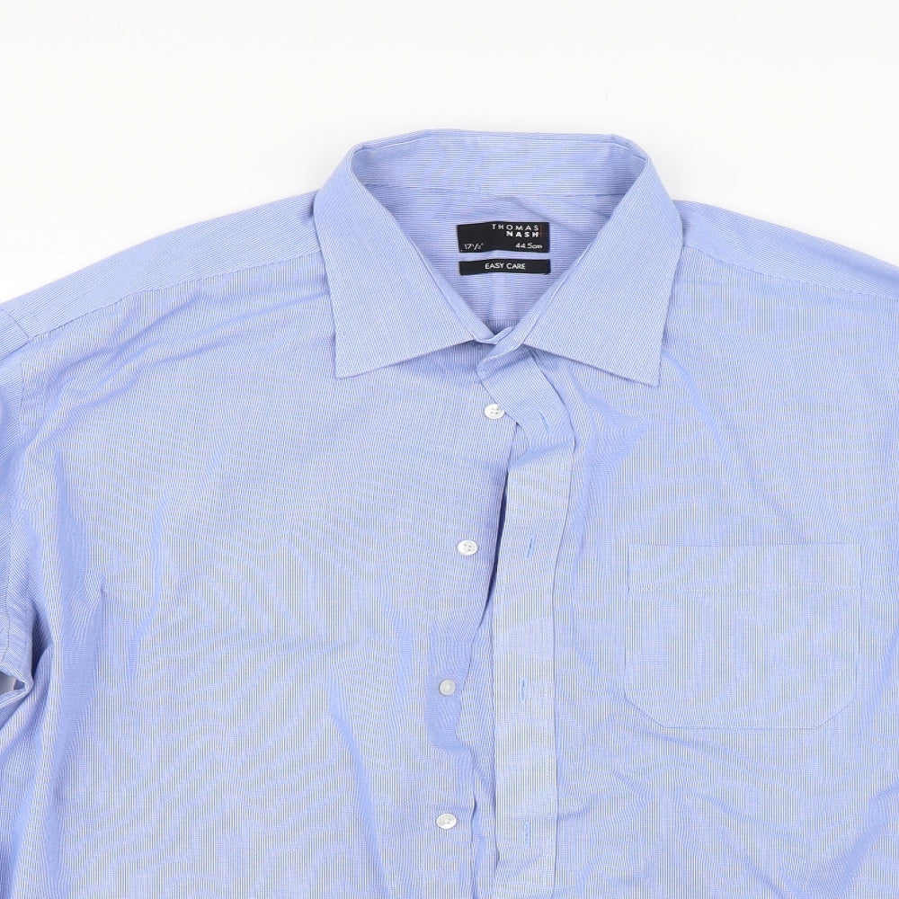 Thomas Nash Mens Blue    Dress Shirt Size L