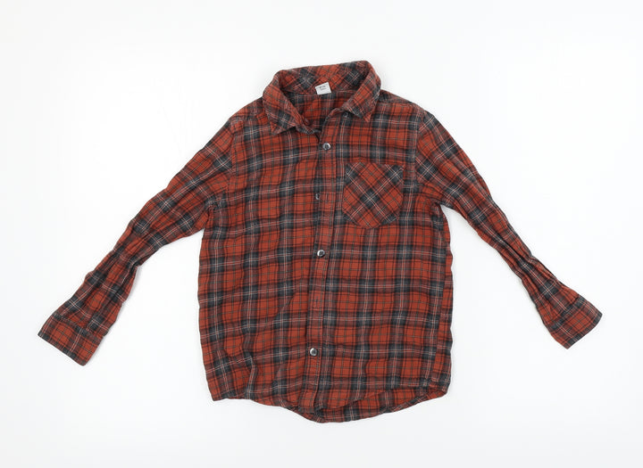 TU Boys Red Check  Basic Button-Up Size 8 Years