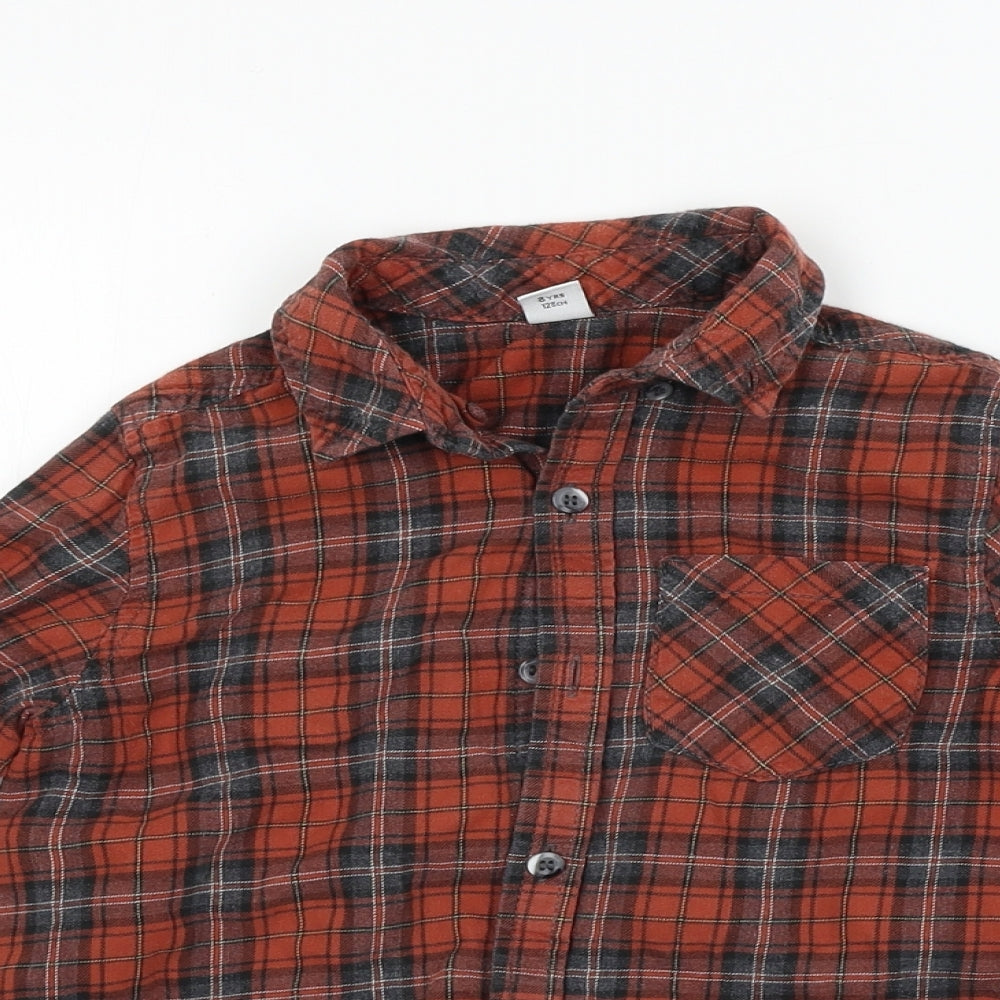 TU Boys Red Check  Basic Button-Up Size 8 Years
