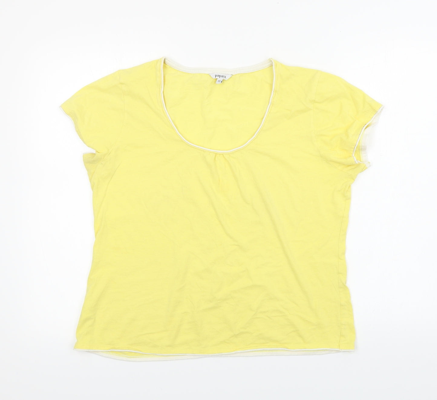 Papaya  Womens Yellow   Basic T-Shirt Size 20