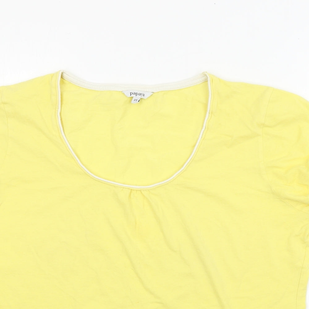Papaya  Womens Yellow   Basic T-Shirt Size 20