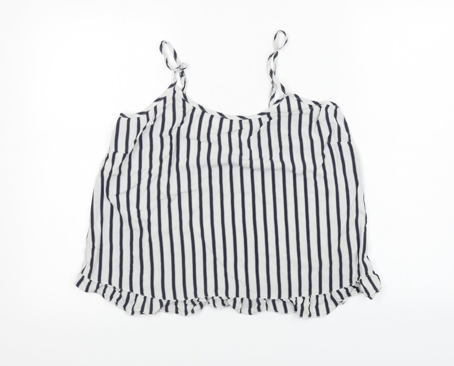 Time To Dream  Womens White Striped  Basic T-Shirt Size 12
