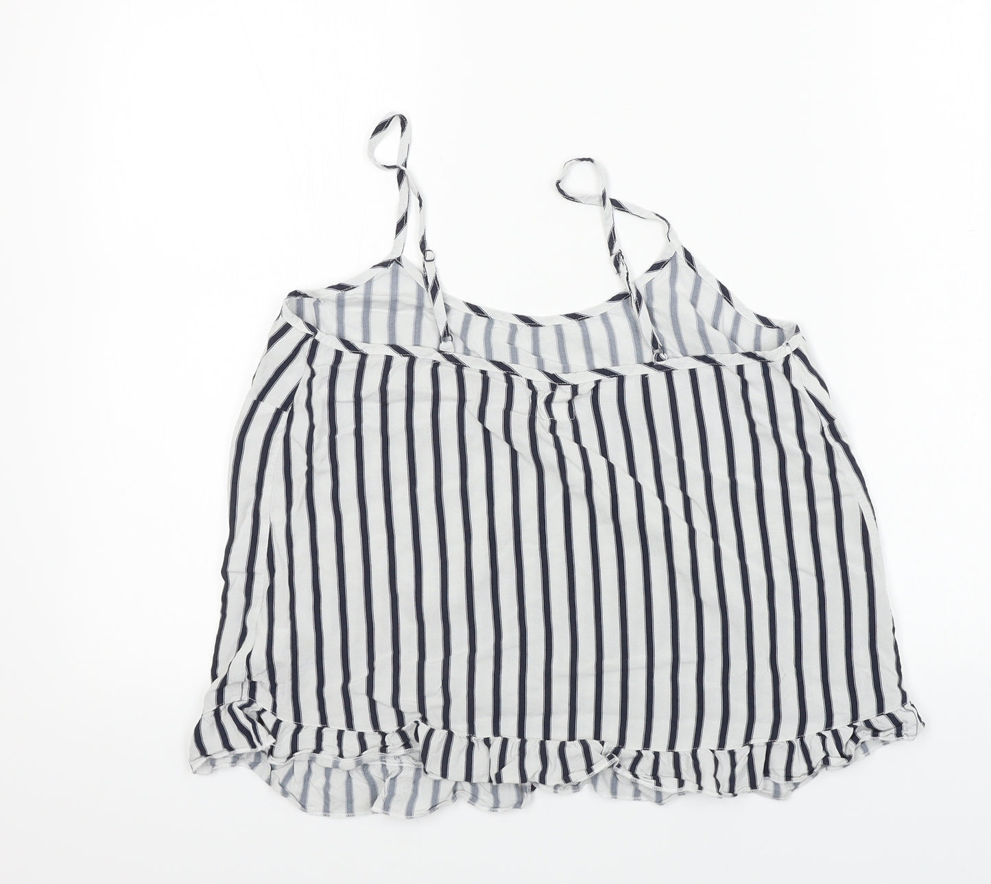 Time To Dream  Womens White Striped  Basic T-Shirt Size 12