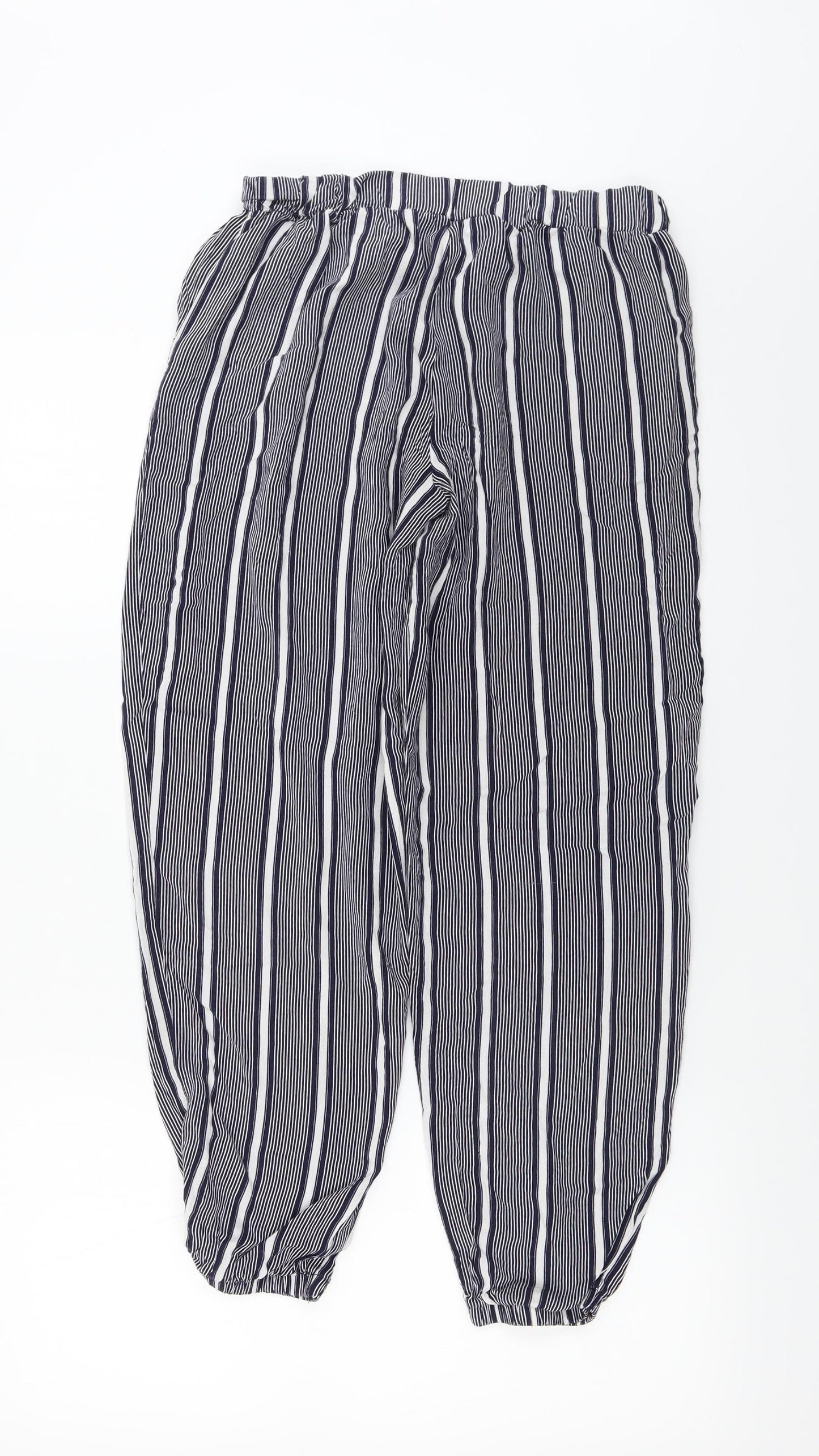 Atmosphere  Womens Black Striped  Trousers  Size 12 L22 in