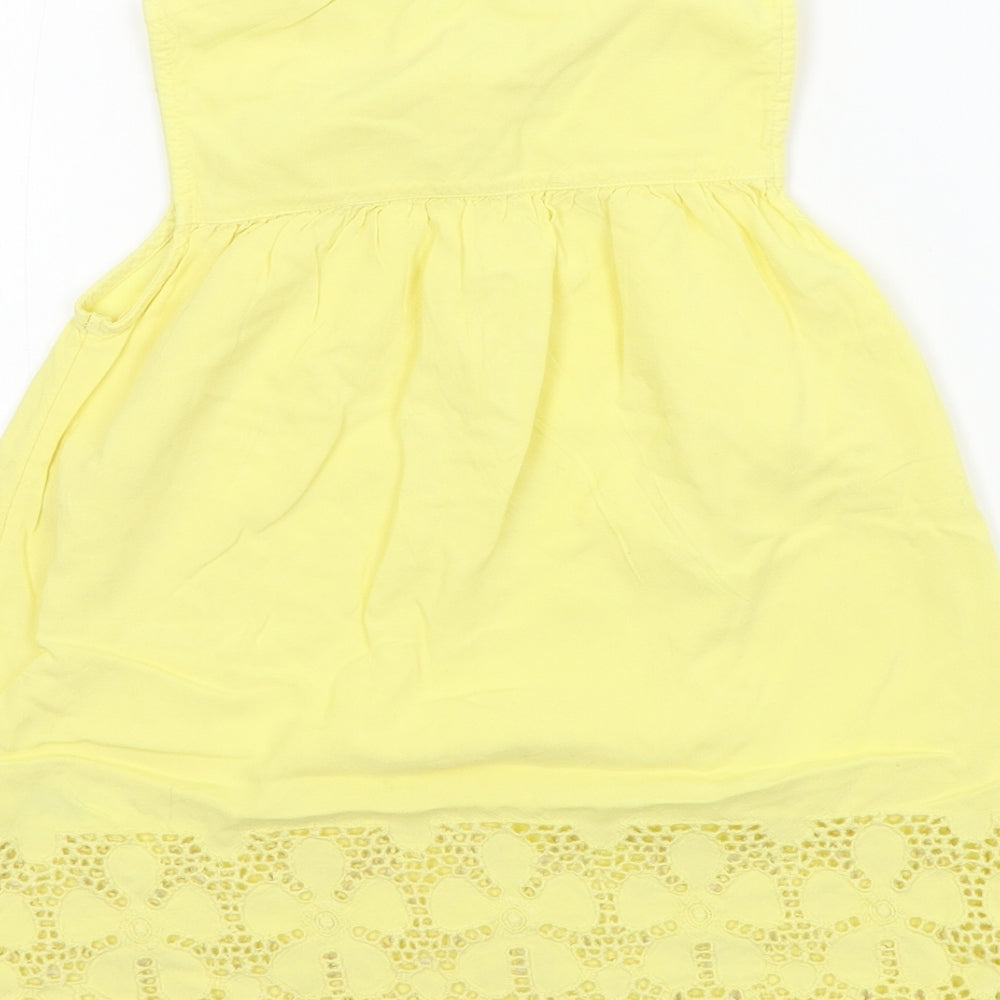 George  Girls Yellow   Basic T-Shirt Size 6-7 Years