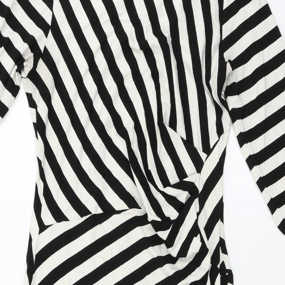 F&F  Womens White Striped  Bodycon  Size 16