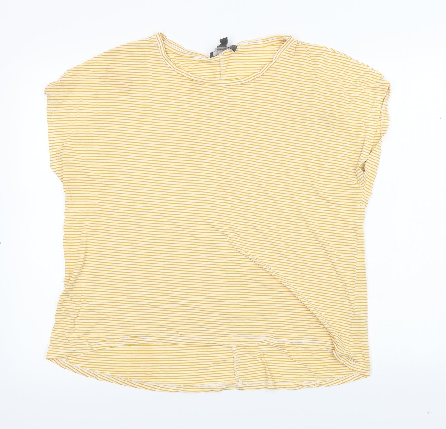 Primark  Womens Yellow Striped  Basic T-Shirt Size L