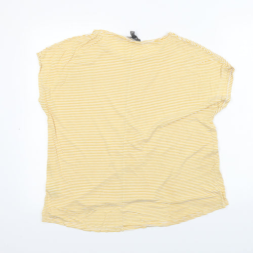Primark  Womens Yellow Striped  Basic T-Shirt Size L