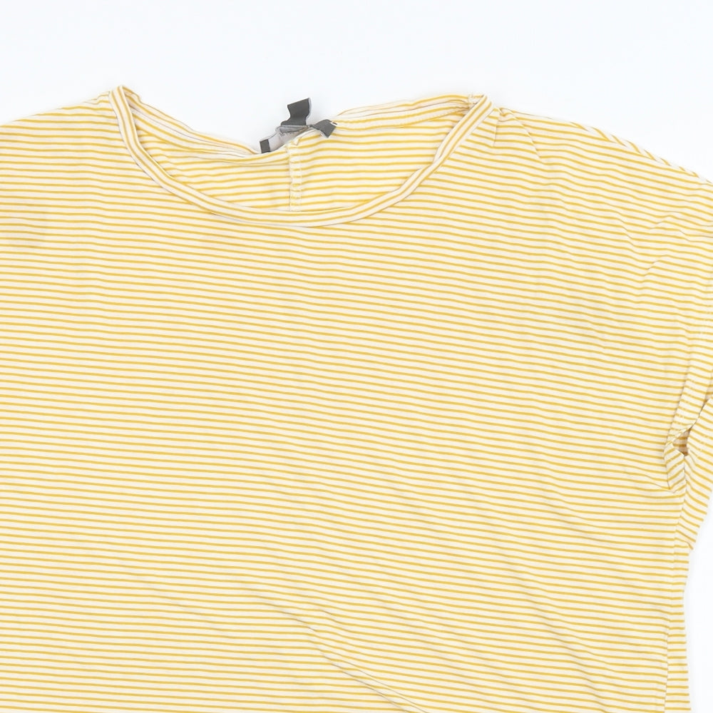 Primark  Womens Yellow Striped  Basic T-Shirt Size L