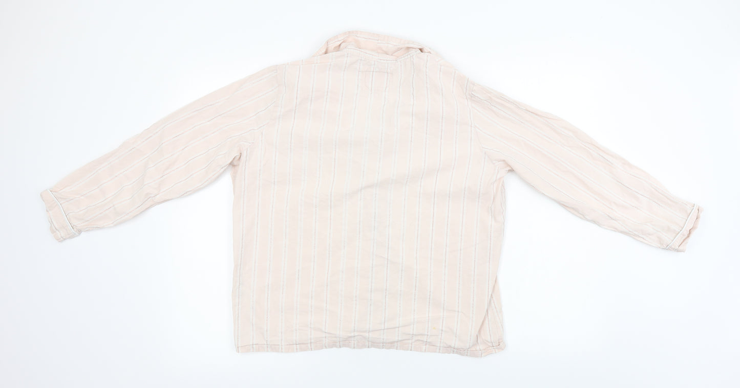 love to lounge       Womens Pink Striped  Basic Button-Up Size L