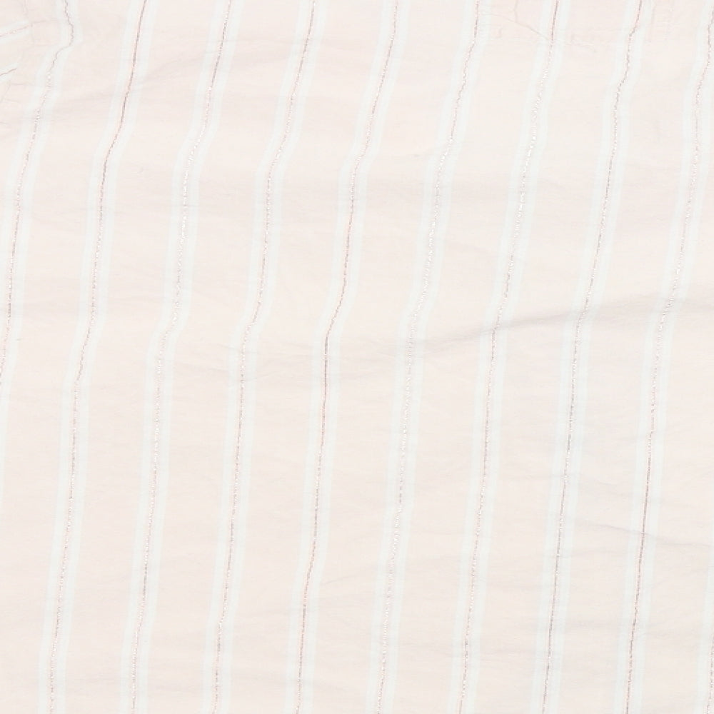 love to lounge       Womens Pink Striped  Basic Button-Up Size L