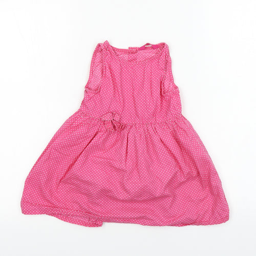 Young Dimension  Girls Pink Polka Dot  A-Line  Size 4-5 Years