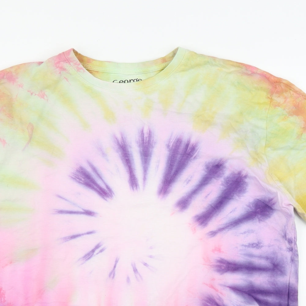 George Mens Multicoloured    T-Shirt Size L  - Tye-Die
