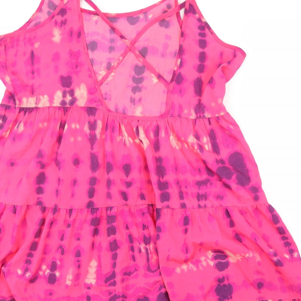 Primark Womens Pink   Tunic Blouse Size L  - Tye-Die