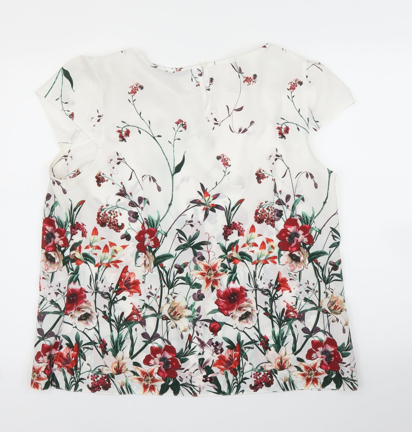 Dunnes Womens White Floral  Basic Blouse Size 20
