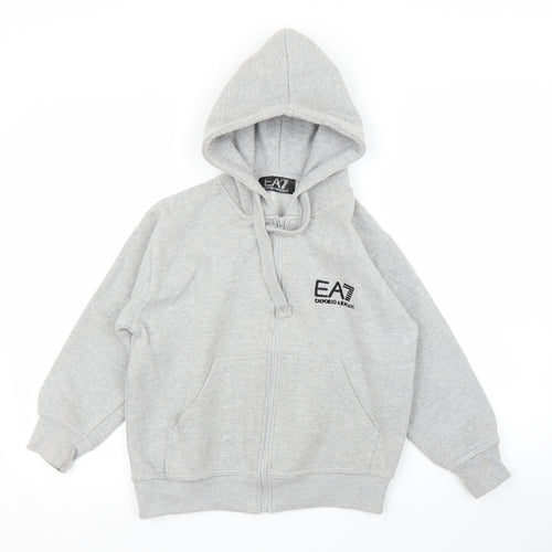 Emporio Armani Ea7 Boys Grey   Full Zip Hoodie Size 9-10 Years