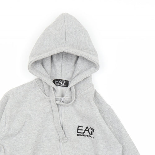 Emporio Armani Ea7 Boys Grey   Full Zip Hoodie Size 9-10 Years