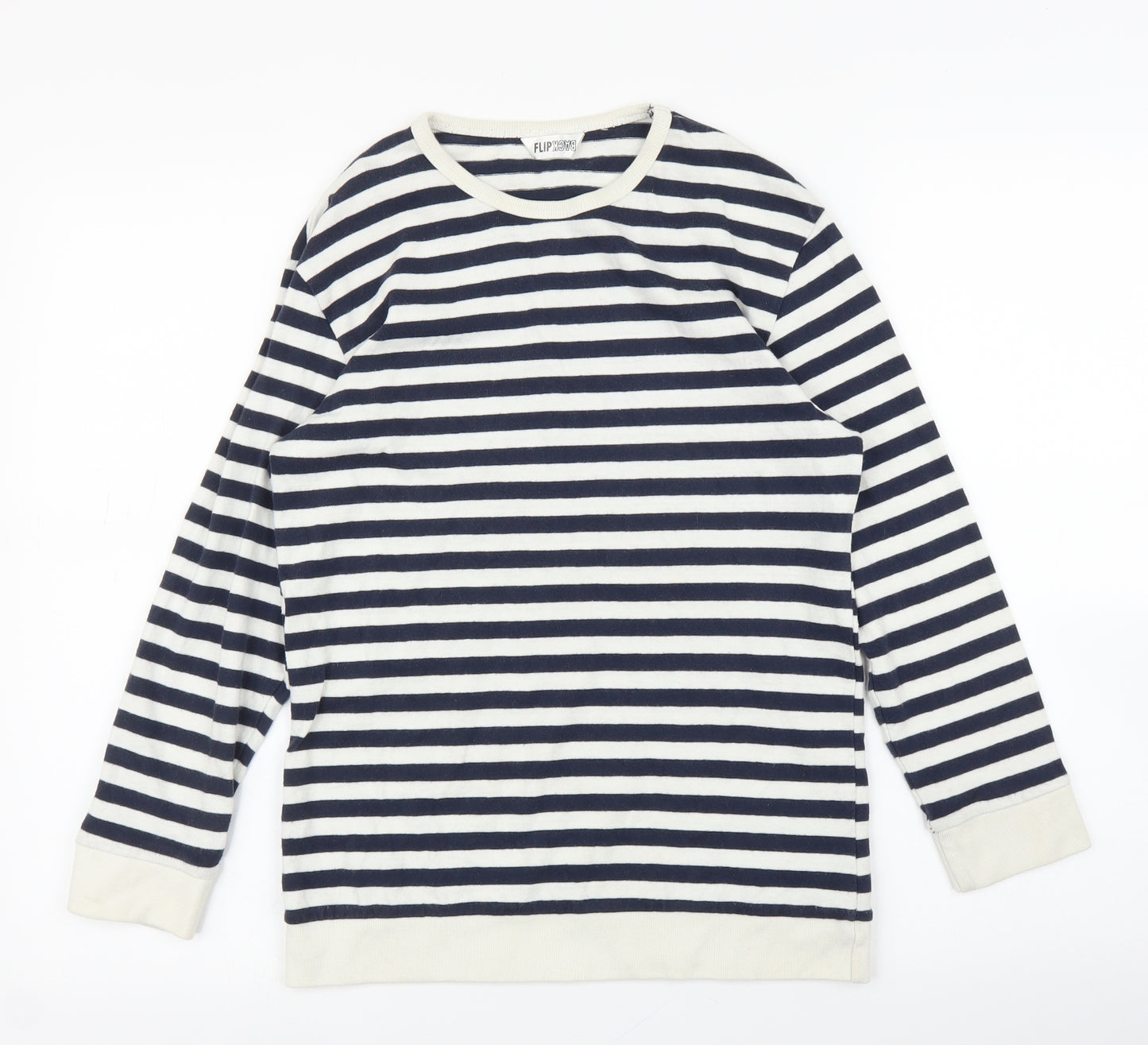 Flipback Girls White Striped  Basic Blouse Size 11 Years