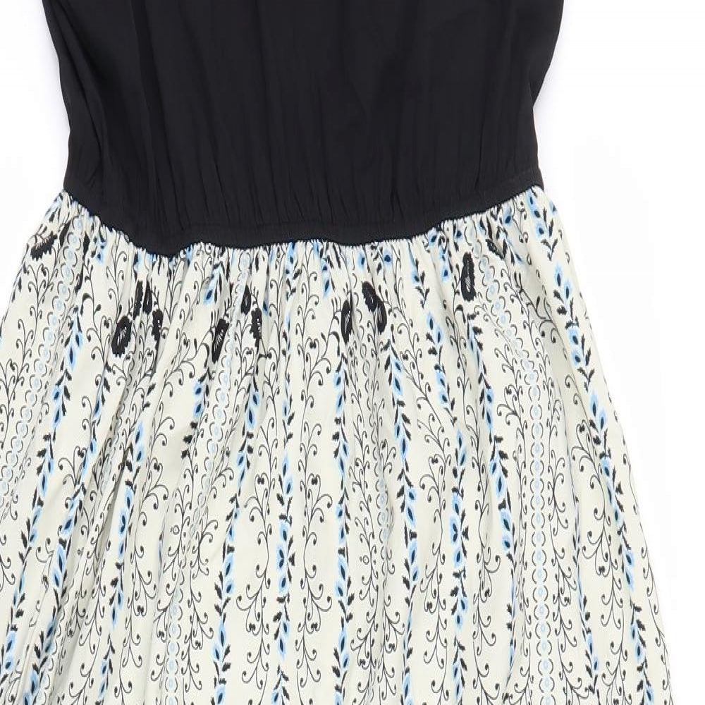 Preworn Womens Black Paisley  A-Line  Size M