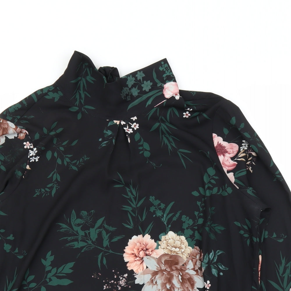 Dorothy Perkins Womens Black Floral  Basic Blouse Size 16