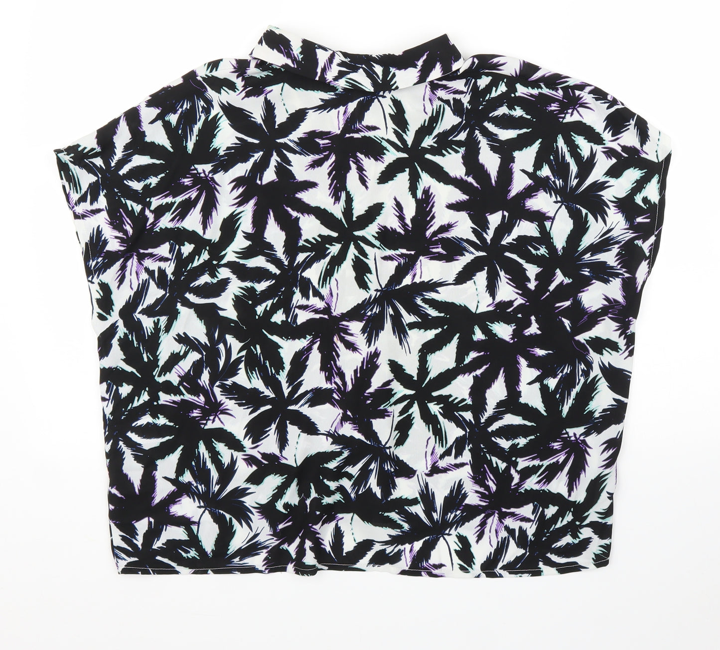 F&F Womens Black Floral  Basic Blouse Size 16