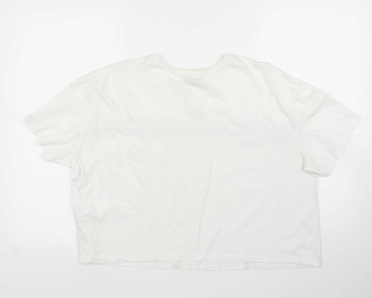 New Look Womens White   Cropped T-Shirt Size 18